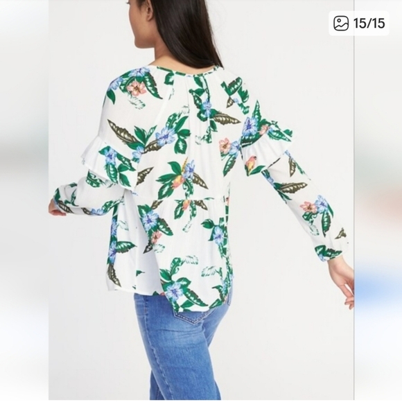 Old Navy | Spring Blouse Bundle (2) | Sizes S & M | Linen + Floral - Picture 16 of 16